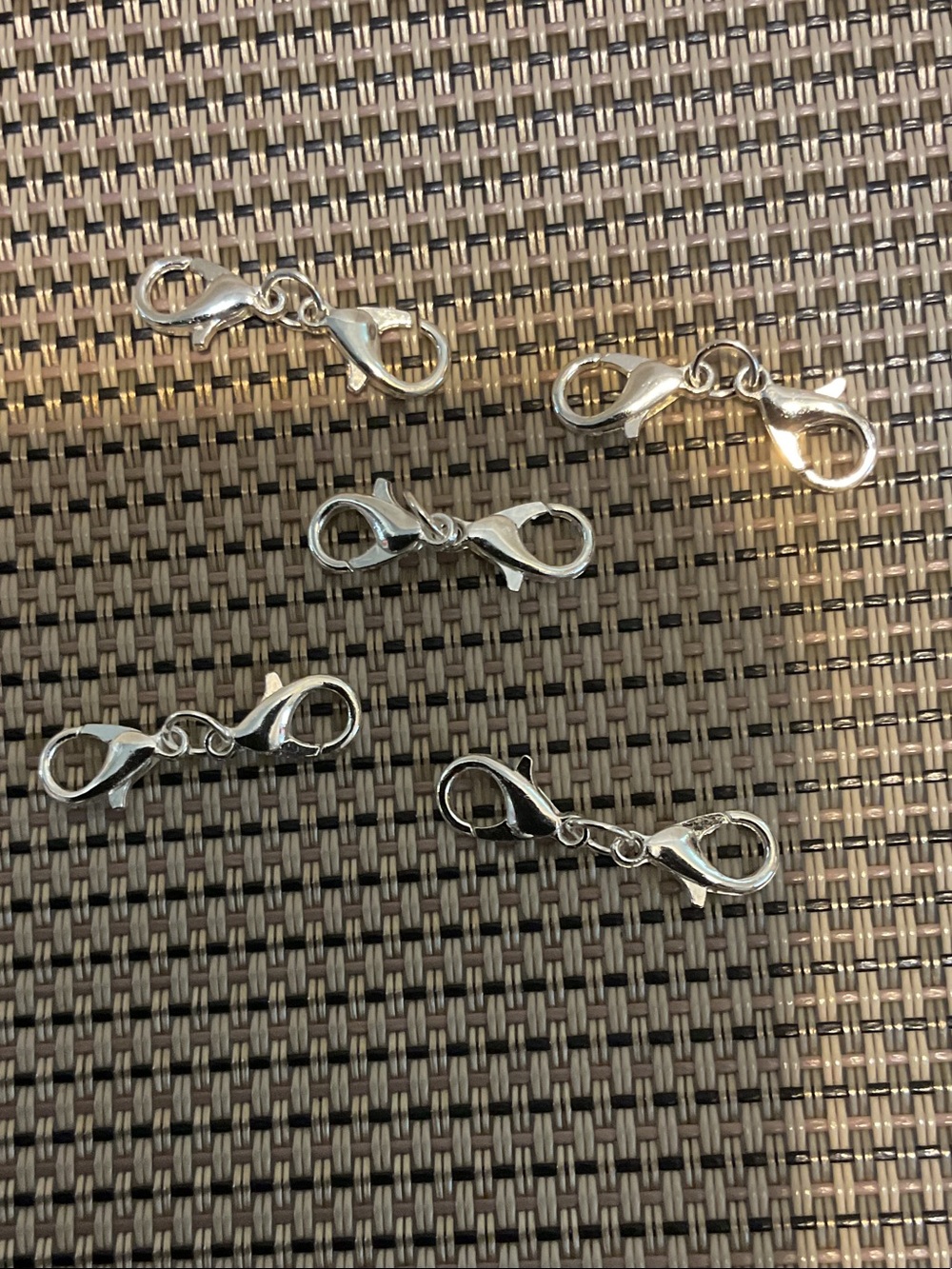 Silver Lobster Claw Connectors - Set of 5
